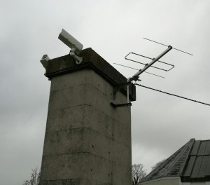 The Dunsink NEMETODE (Watec) cameras and radio antenna in early 2017.