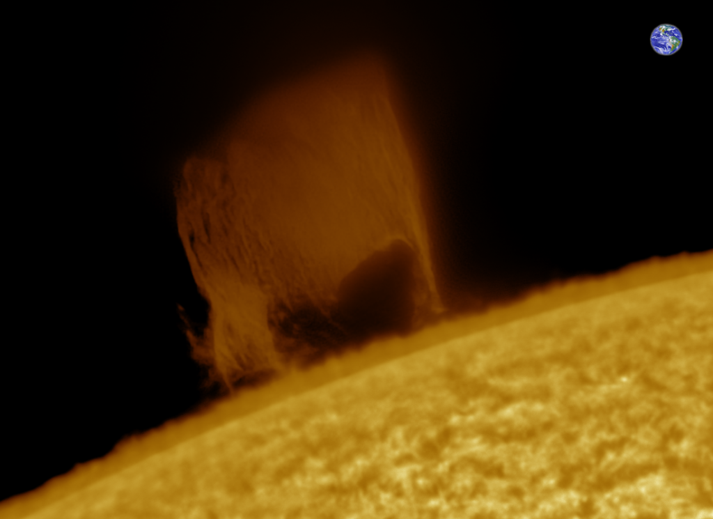 Prominence on the edge of the Sun's disc (Credit: Michael O'Connell)
