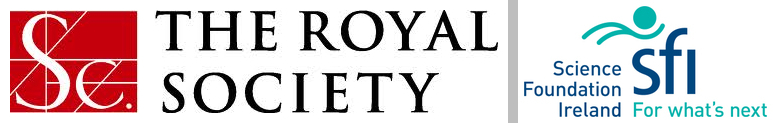 Logos of the Royal Society and Science Foundation Ireland.